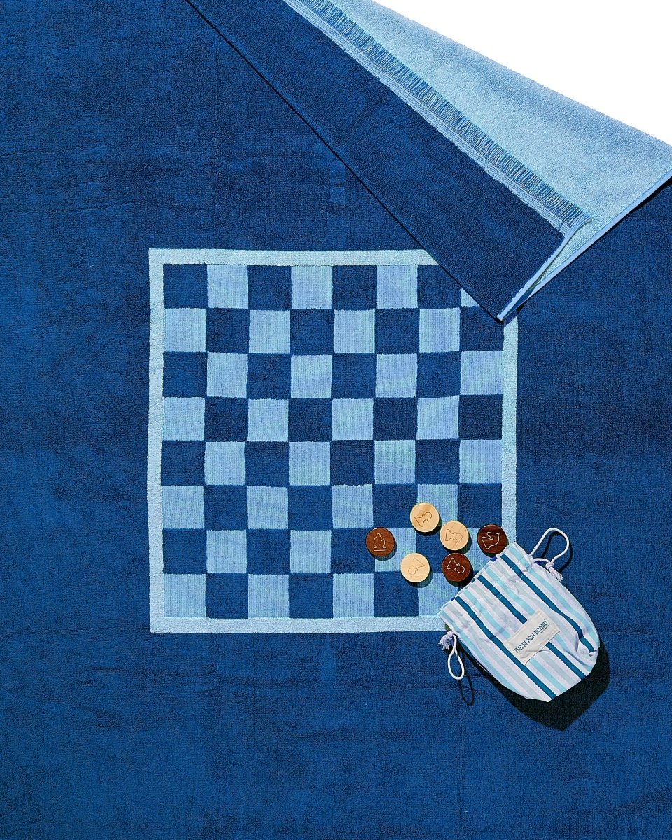 The Southampton Beach Board - Chess + Checkers Towel - HOUSE OF SHE