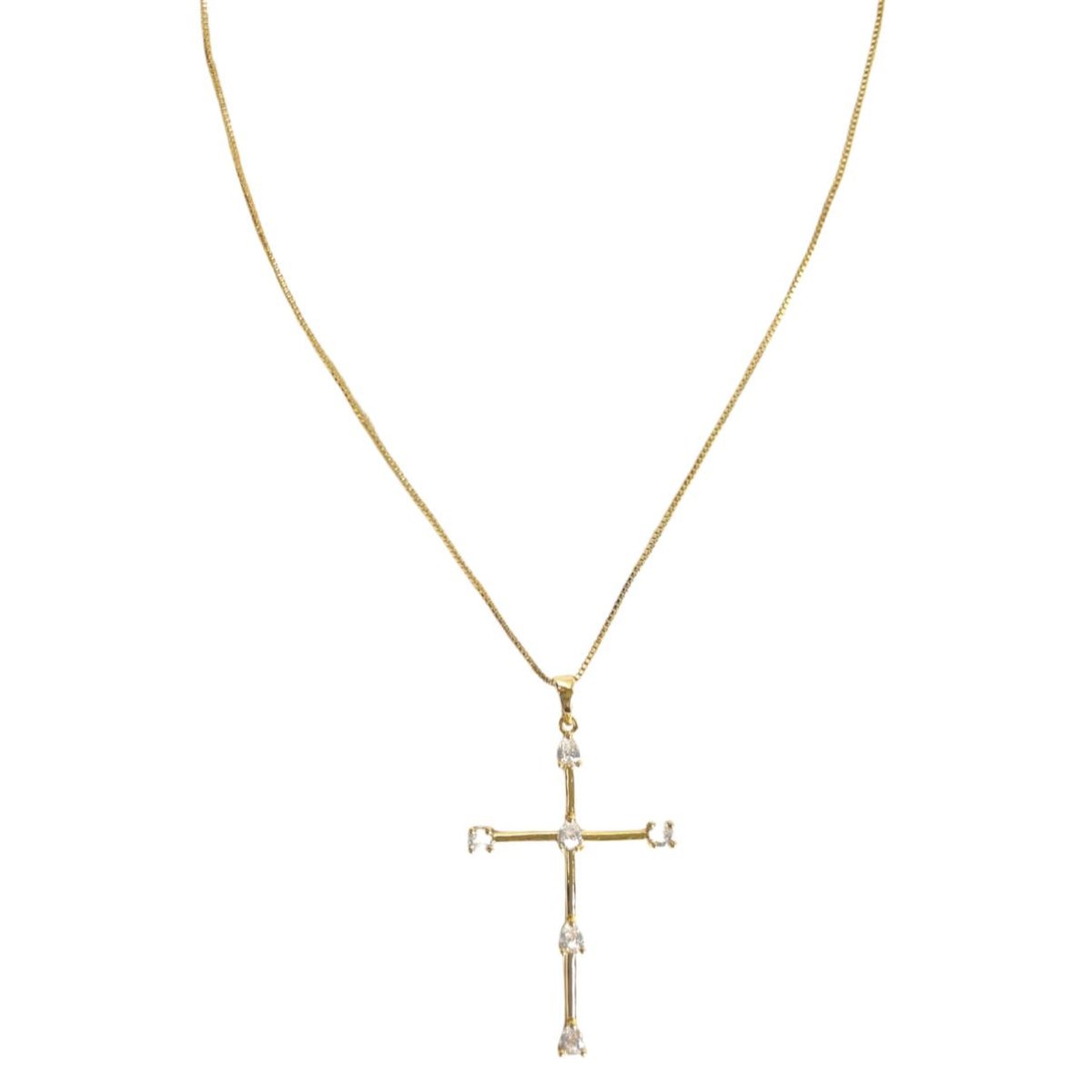 Tom'e Cz Cross Necklace - HOUSE OF SHE
