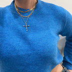 Tom'e Cz Cross Necklace - HOUSE OF SHE
