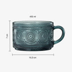 Tonal Hobnail Mug Glassware with 6 Lids & Gold Spoons, Set of 6 - HOUSE OF SHE