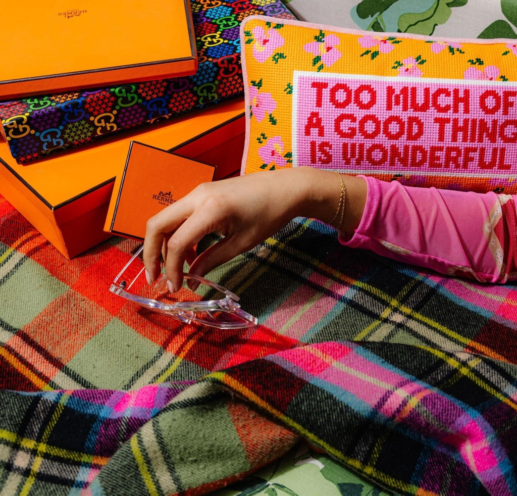 Too Much Needlepoint Pillow - HOUSE OF SHE