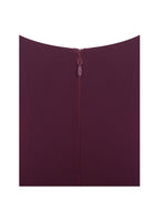Tori Wine Red Mini Dress with Chiffon Scarf - HOUSE OF SHE