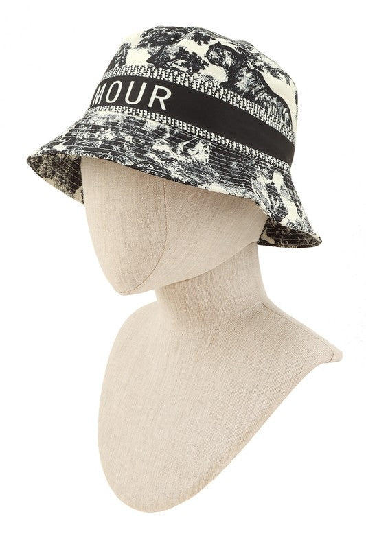 Tree And AMOUR Embroidery Bucket Hat - HOUSE OF SHE