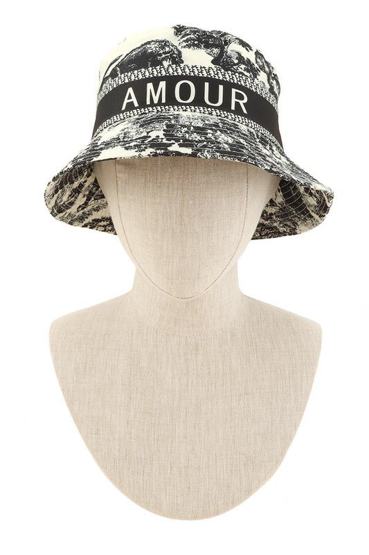 Tree And AMOUR Embroidery Bucket Hat - HOUSE OF SHE