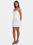 Tressa Beaded Mesh Strapless Mini Dress - HOUSE OF SHE