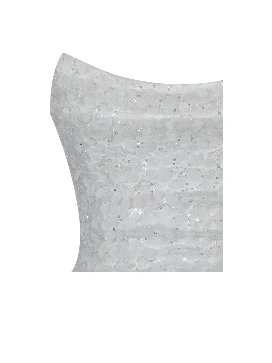 Tressa Beaded Mesh Strapless Mini Dress - HOUSE OF SHE