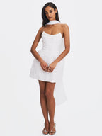 Tressa Beaded Mesh Strapless Mini Dress - HOUSE OF SHE