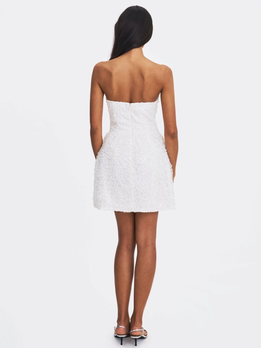 Tressa Beaded Mesh Strapless Mini Dress - HOUSE OF SHE