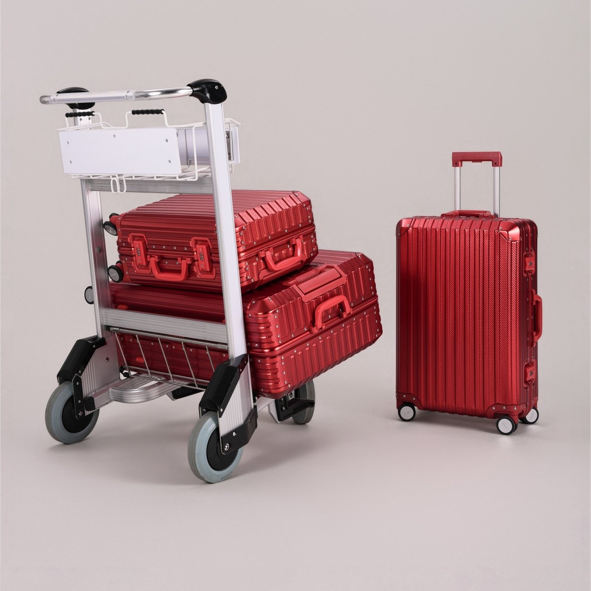 TREVA Aluminum Suitcase Red - HOUSE OF SHE