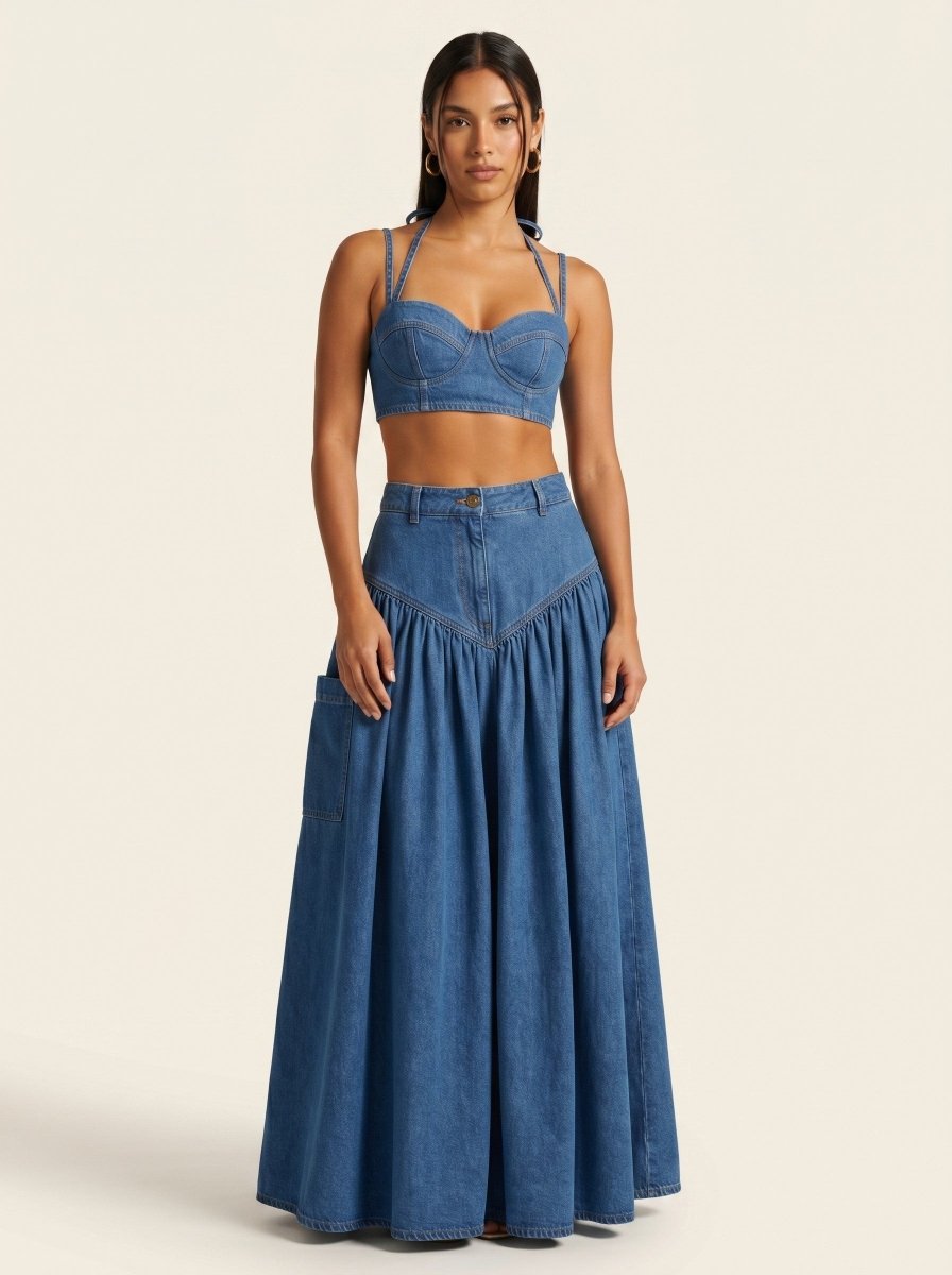 Two-Piece Wide-Leg Pant Set - HOUSE OF SHE