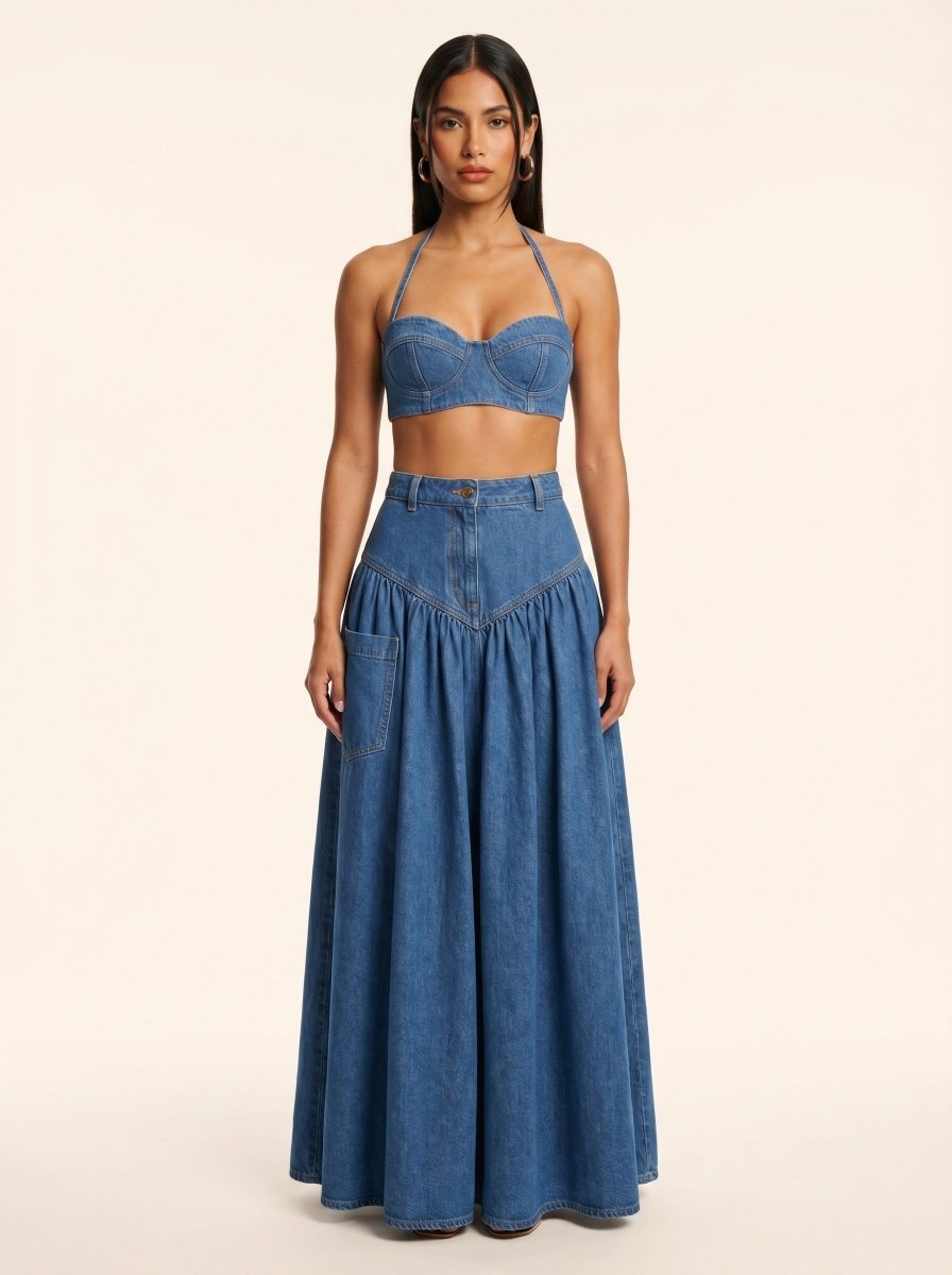 Two-Piece Wide-Leg Pant Set - HOUSE OF SHE