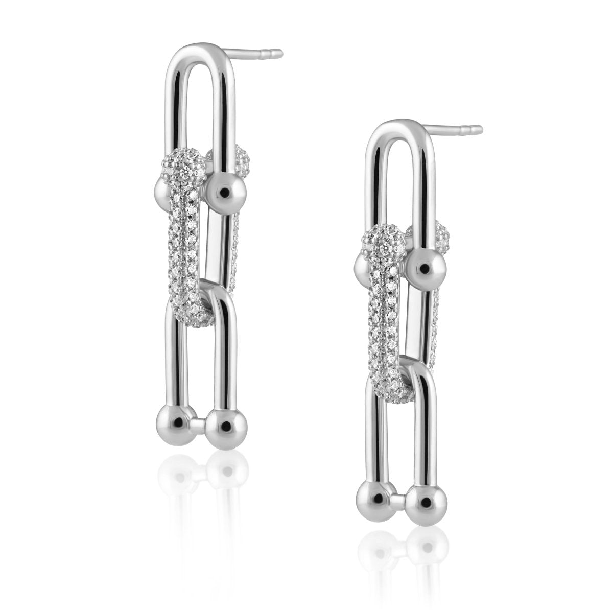 U Link Pave Drop Earring - HOUSE OF SHE