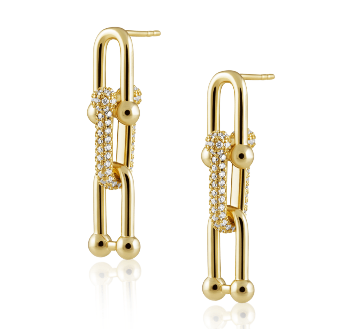 U Link Pave Drop Earring - HOUSE OF SHE