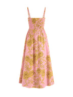 VENETA DRESS IN SUNLIT PINK PRINT - HOUSE OF SHE