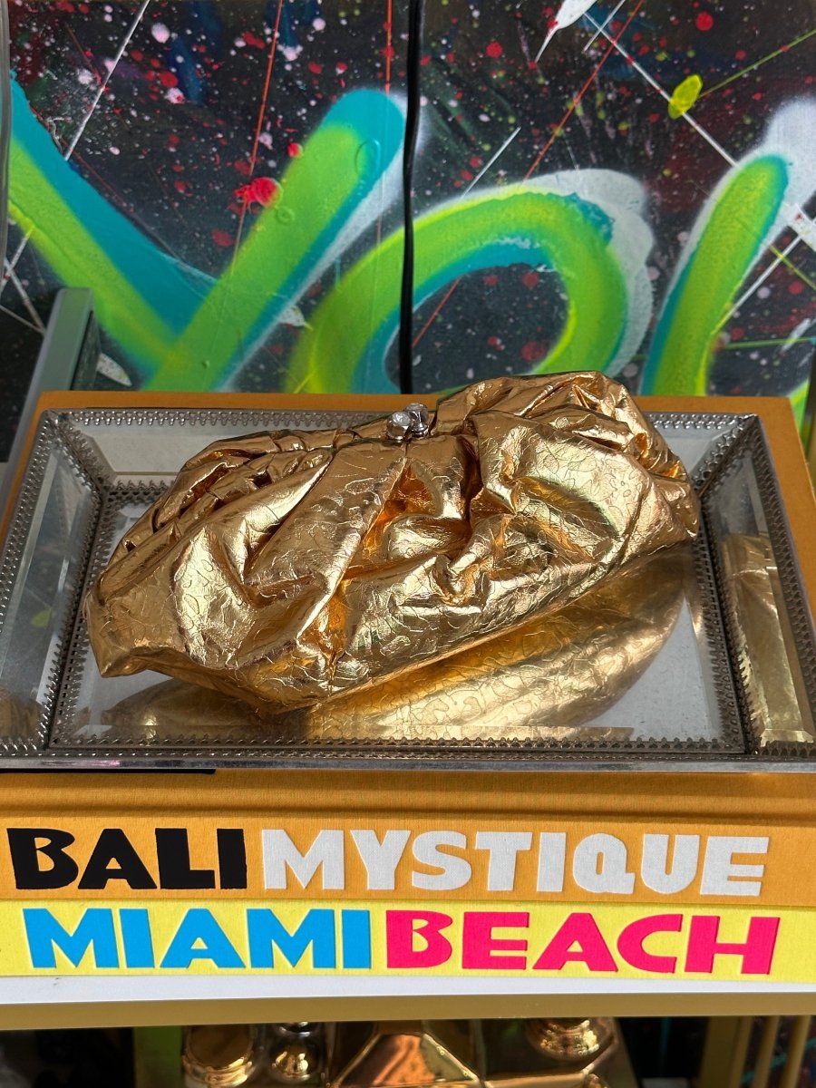 Versailles Metallic Gold Pouch Clutch Bag - HOUSE OF SHE