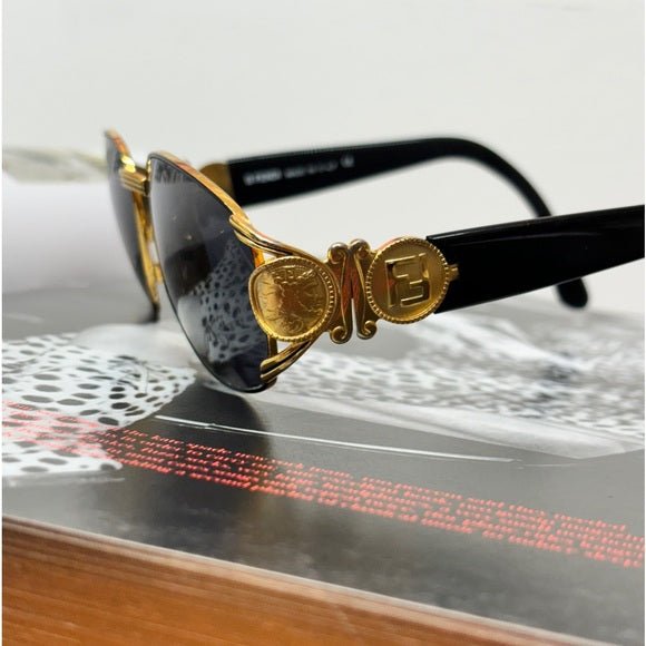 Vintage Fendi Gold Sunglasses - Authenticated w/ COA - HOUSE OF SHE