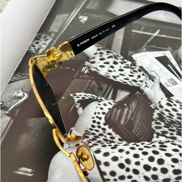 Vintage Fendi Gold Sunglasses - Authenticated w/ COA - HOUSE OF SHE
