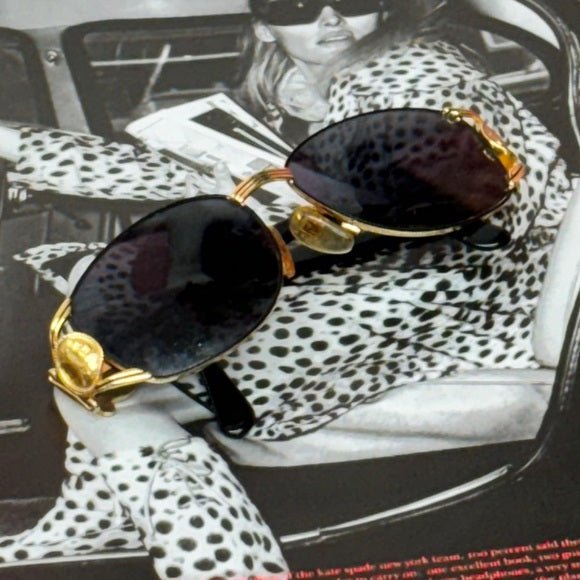 Vintage Fendi Gold Sunglasses - Authenticated w/ COA - HOUSE OF SHE