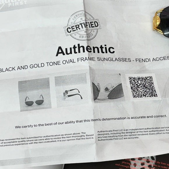 Vintage Fendi Gold Sunglasses - Authenticated w/ COA - HOUSE OF SHE