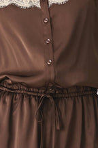 Vintage Mocha Woven Romper - HOUSE OF SHE