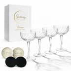 Vivre Luxury Crystal Coupe Glasses – Set of 4 - HOUSE OF SHE