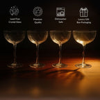 Vivre Luxury Crystal Coupe Glasses – Set of 4 - HOUSE OF SHE