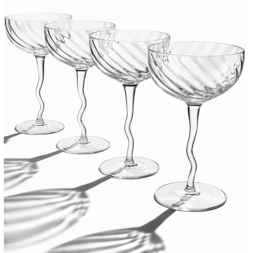 Vivre Luxury Crystal Coupe Glasses – Set of 4 - HOUSE OF SHE