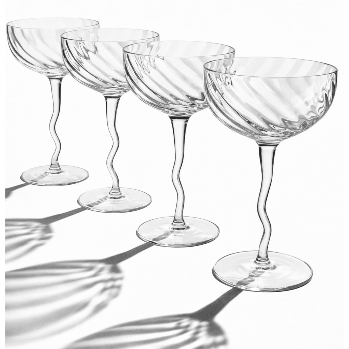 Vivre Luxury Crystal Coupe Glasses – Set of 4 - HOUSE OF SHE