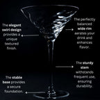 Vortex Crystal Martini Glasses – Set of 2 Luxury Stemware - HOUSE OF SHE