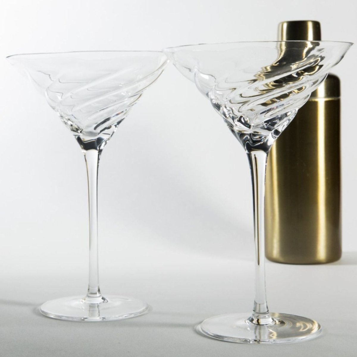 Vortex Crystal Martini Glasses – Set of 2 Luxury Stemware - HOUSE OF SHE