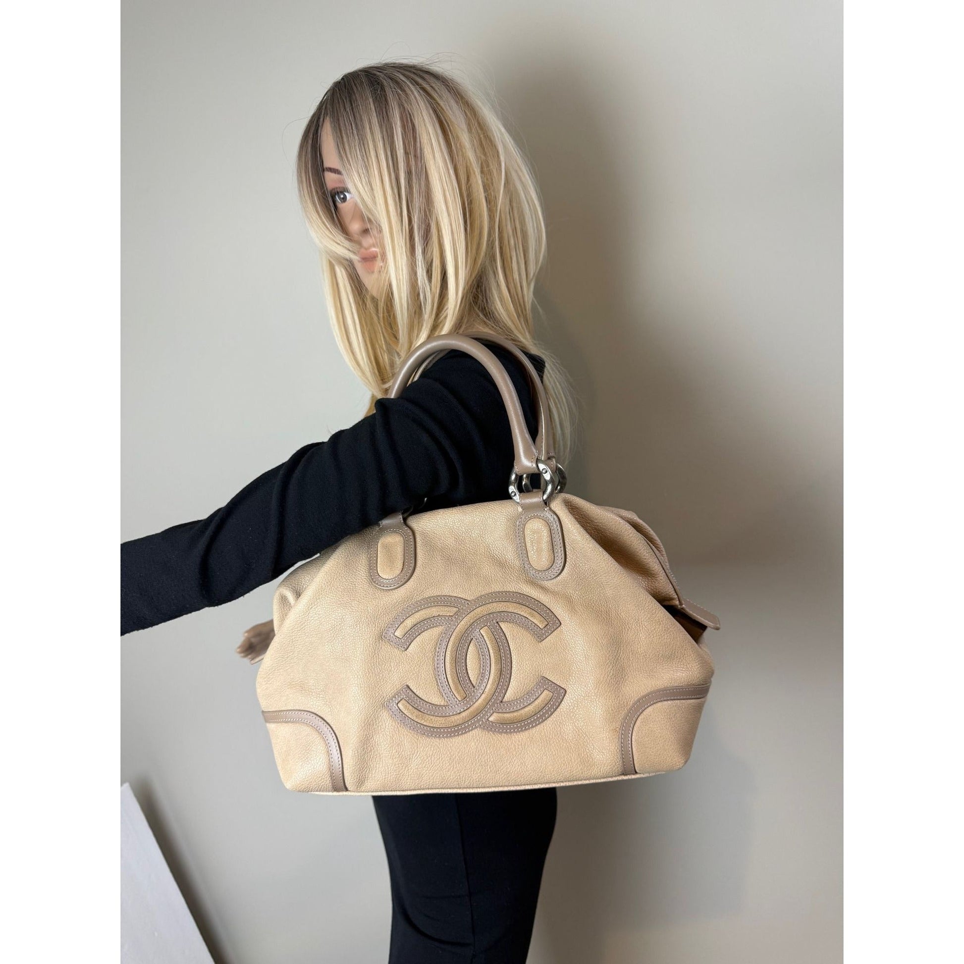 Chanel Washed Beige Calfskin Tote Bag - HOUSE OF SHE