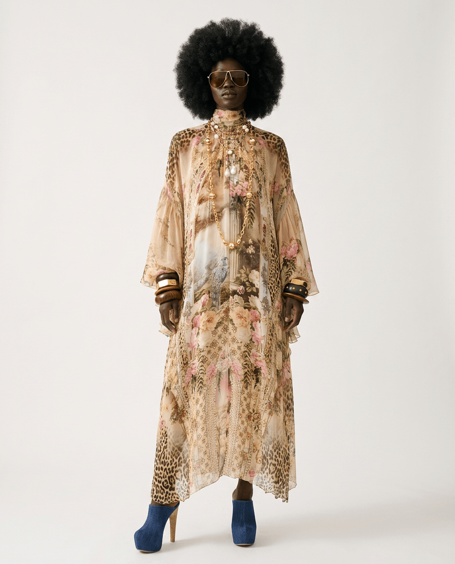 Wanderlust Printed Loose Maxi Dress - HOUSE OF SHE