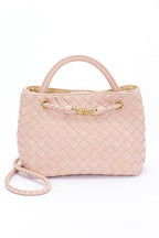 Weaved Faux Leather Convertible Shoulder Bag - HOUSE OF SHE