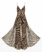 Wild Heart Striped Chiffon Two-Piece Set - HOUSE OF SHE