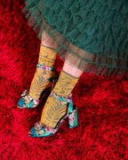 Winter Foliage Shimmer Crew Sock - HOUSE OF SHE
