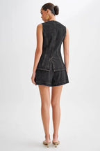 WOMEN FASHION DENIM TWO PIECE SET - HOUSE OF SHE