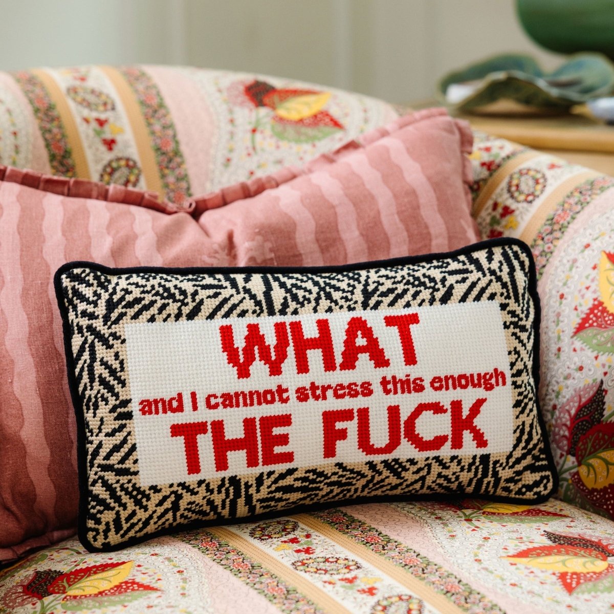 WTF Needlepoint Pillow - HOUSE OF SHE