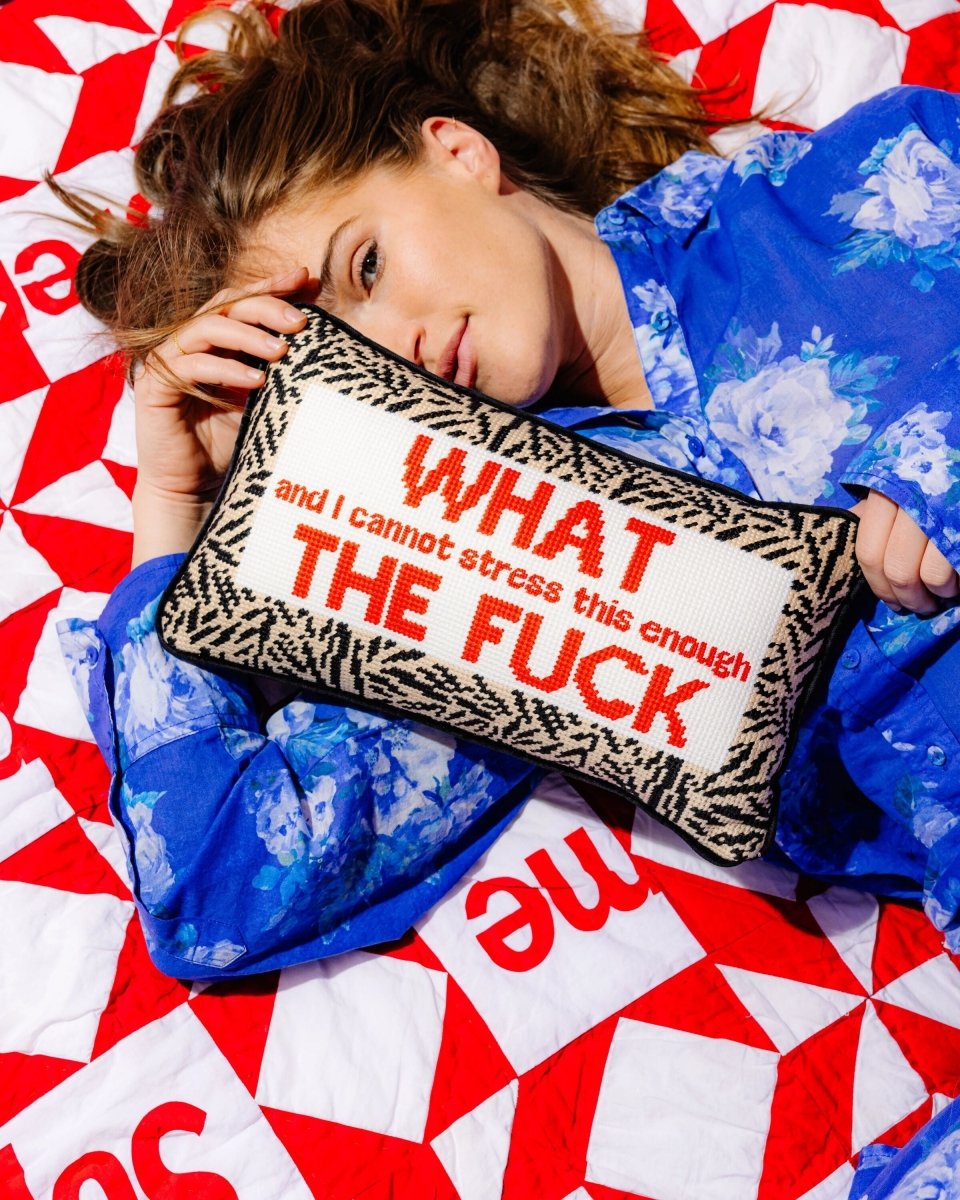WTF Needlepoint Pillow - HOUSE OF SHE