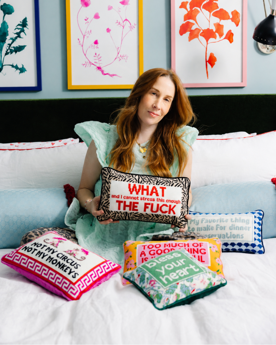WTF Needlepoint Pillow - HOUSE OF SHE