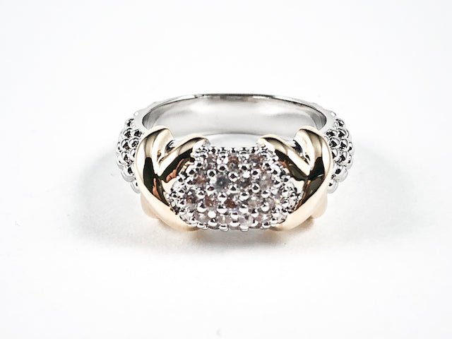 X Two Tone Brass Ring - HOUSE OF SHE