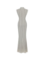 Xylona Beige & Gold Crochet Teardrop Neckline Mermaid Maxi Dress - HOUSE OF SHE