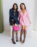 Y2K Hearts Black Sheer Knee High Sock - HOUSE OF SHE