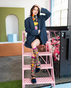 Y2K Hearts Black Sheer Knee High Sock - HOUSE OF SHE