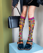 Y2K Hearts Black Sheer Knee High Sock - HOUSE OF SHE