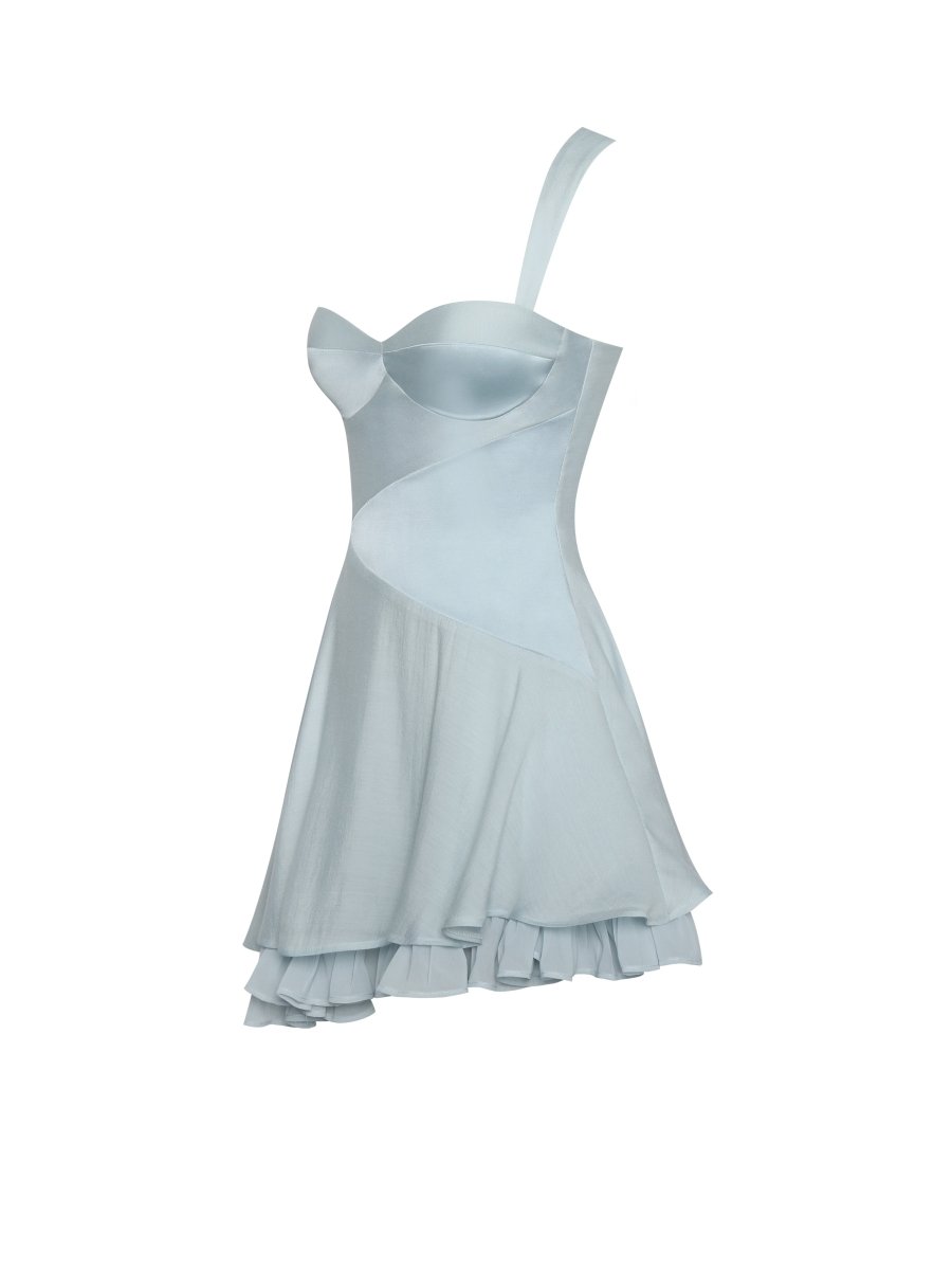 Yaffa Baby Blue Mini Dress - HOUSE OF SHE