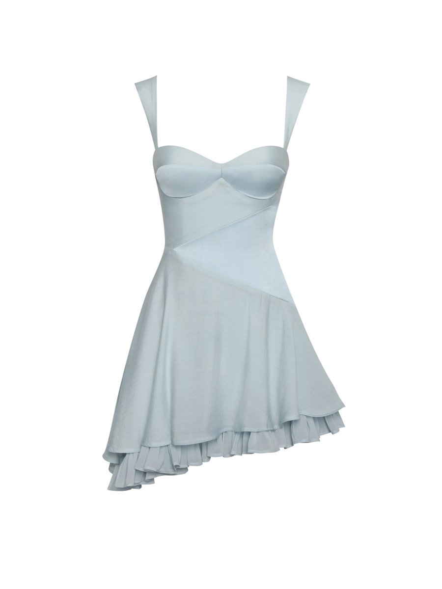 Yaffa Baby Blue Mini Dress - HOUSE OF SHE