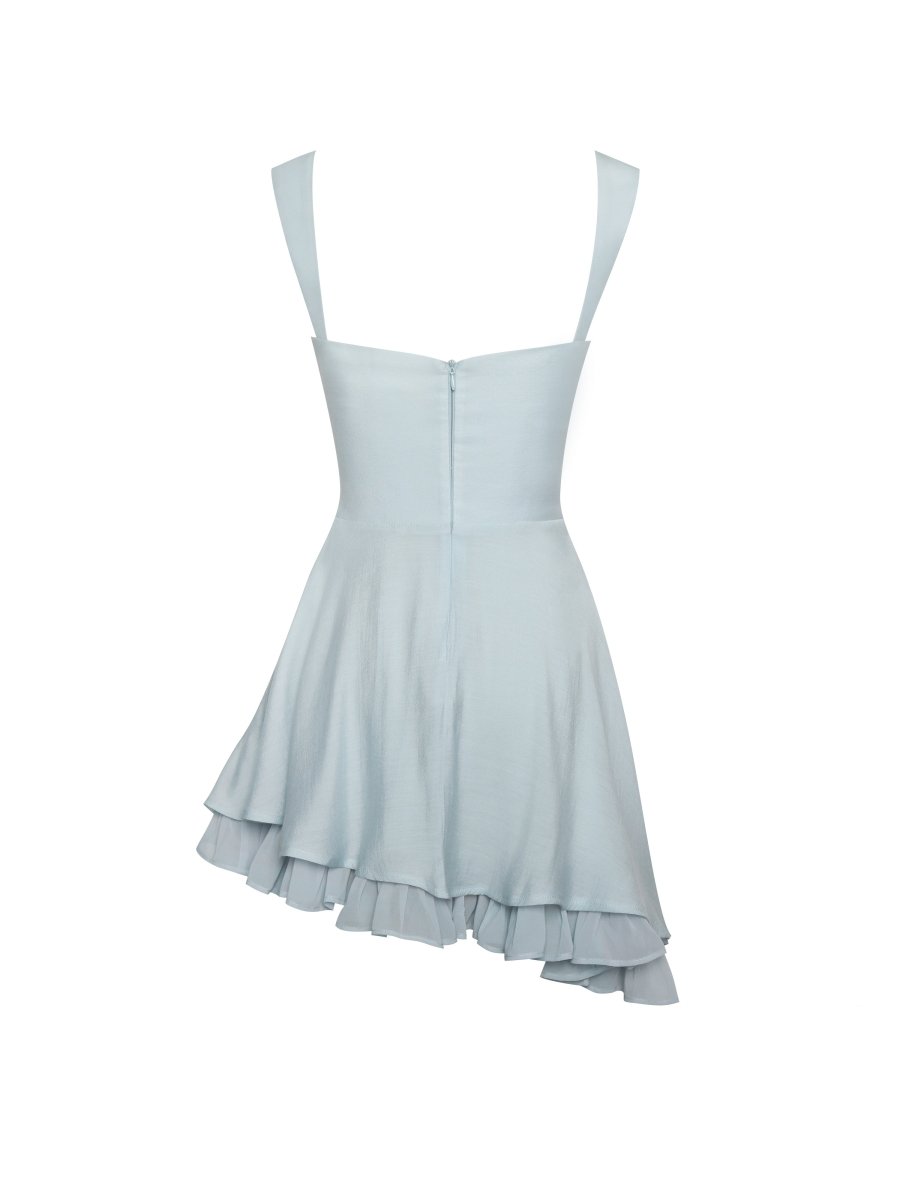 Yaffa Baby Blue Mini Dress - HOUSE OF SHE