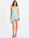 Yaffa Baby Blue Mini Dress - HOUSE OF SHE