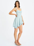 Yaffa Baby Blue Mini Dress - HOUSE OF SHE