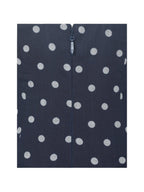 Yamina Navy Polka Dot Ramie Crossover Halter Gathered Mini Dress - HOUSE OF SHE
